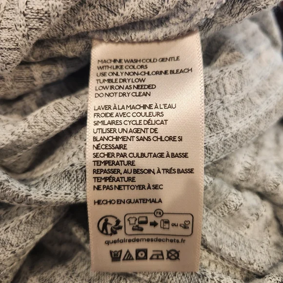 Anthropologie Pilcro Womens Heather Grey Ribbed Crop Mock Neck Sweater Large L - Picture 4 of 5